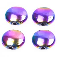 Zinc Alloy Jewelry Beads Flat Round colorful plated DIY Sold By PC