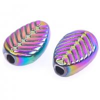 Zinc Alloy Jewelry Beads Leaf colorful plated DIY Sold By PC