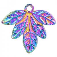 Zinc Alloy Leaf Vedhæng, farverig forgyldt, Unisex, nikkel, bly & cadmium fri, 22x21mm, Solgt af PC