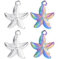 Pendants Jewelry Cruach dhosmálta, 304 Cruach dhosmálta, Starfish, unisex & stíleanna éagsúla do rogha, dathanna níos mó le haghaidh rogha, 19x23mm, Fad Thart 50 cm, Díolta De réir PC