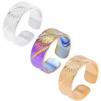 Acier inoxydable 304 Cuff Bague, Réglable & unisexe, plus de couleurs à choisir, Taille:9, Vendu par PC