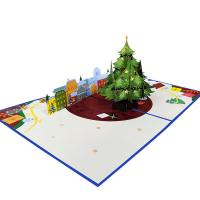 Paper 3D Greeting Card Christmas Tree printing Foldable Sold By PC