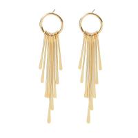 Fringe pendientes de la manera, fundición, Joyería & para mujer, dorado, libre de níquel, plomo & cadmio, 85mm, Vendido por Par