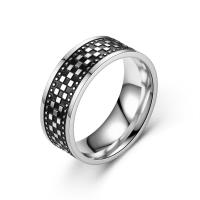 Titanium ringen, Titanium Staal, mode sieraden & verschillende grootte voor keus & voor de mens, oorspronkelijke kleur, 8mm, Verkocht door PC