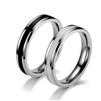 Par fingerringe, Titanium Stål, Unisex & forskellig størrelse for valg & emalje, sølv, 4x1.80mm, Solgt af PC