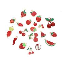 Zink Alloy Fruit Shape Hängen, guldfärg pläterade, DIY & olika stilar för val & emalj, fler färger för val, nickel, bly och kadmium gratis, 10PC/Bag, Säljs av Bag