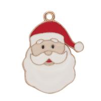 Zinc Alloy Christmas Pendants gold color plated DIY & enamel nickel lead & cadmium free Sold By Bag