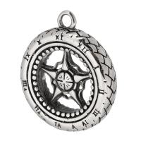 Roestvrij stalen sieraden Hangers, 304 roestvrij staal, Pentagram, zwart maken, oorspronkelijke kleur, 29x33x6mm, Gat:Ca 3mm, Verkocht door PC