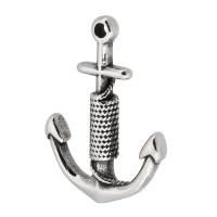 Rostfritt stål Smycken Hängen, 304 rostfritt stål, Anchor, svärta, ursprungliga färgen, 25x35x5mm, Hål:Ca 2mm, Säljs av PC