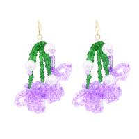 Pendientes, aleación de zinc, con Seedbead & resina & Perlas plásticas, hecho a mano, Joyería & para mujer, más colores para la opción, libre de níquel, plomo & cadmio, 68x38mm, Vendido por Par