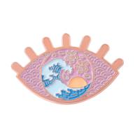 Glazuur broche, Zinc Alloy, rose goud plated, uniseks, gemengde kleuren, nikkel, lood en cadmium vrij, 18x28mm, Verkocht door PC