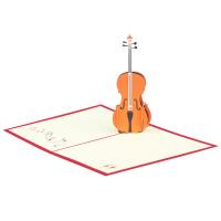 papier Carte de voeux 3D, Violon, fait à la main, Pliable & effet 3D, 125x155mm, Vendu par PC