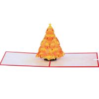 Papier 3D wenskaart, Kerstboom, handgemaakt, Opvouwbaar & 3D-effect, 130x180mm, Verkocht door PC