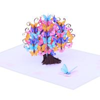 Papir 3D lykønskningskort, Tree, håndlavet, Foldbare & 3D-effekt, 150x200mm, Solgt af PC