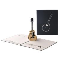 Papir 3D čestitka, Gitara, ručno izrađen, Sklopivi & 3D efekt, 150x150mm, Prodano By PC