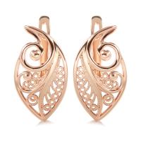 Pendientes de Palanca Hacia Atrás en Latón, metal, Joyería & para mujer, color de rosa dorada, libre de níquel, plomo & cadmio, 24mm, Vendido por Par