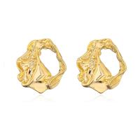 Brass Stud Earring gold color plated & for woman Sold By Pair