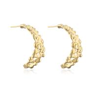 Brass Stud Earring gold color plated & for woman Sold By Pair