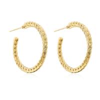 Brass Stud Earring gold color plated & for woman Sold By Pair