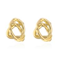 Brass Stud Earring gold color plated & for woman Sold By Pair