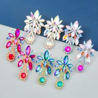 Rhinestone Earring Zinc Alloy fashion jewelry & for woman & with rhinestone Sold By Pair