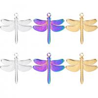 Nerezová ocel zvířat Přívěsky, 304 Stainless Steel, Dragonfly, unisex & různé styly pro výběr, více barev na výběr, 30x30mm, Délka Cca 50 cm, Prodáno By PC