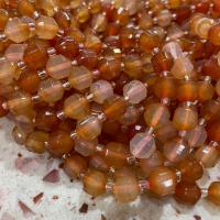 Φυσικά Χάντρες Red Agate, με Χάντρες από γυαλί Seed, Γύρος, DIY & διαφορετικό μέγεθος για την επιλογή & πολύπλευρη, κόκκινος, Sold Per Περίπου 14.96 inch Strand