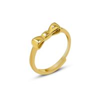 Bague acier titane, Noeud papillon, pour femme, doré, 4mm, Taille:7, Vendu par PC