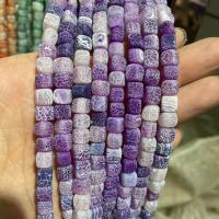 Naturlig effloresce Agate perler, Square, du kan DIY, flere farver til valg, 8mm, Ca. 45pc'er/Strand, Solgt af Strand