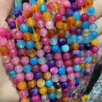 Naturlig Drage Veins Agate perler, Flad blomst agat, Runde, du kan DIY, flere farver til valg, 8mm, Ca. 47pc'er/Strand, Solgt af Strand