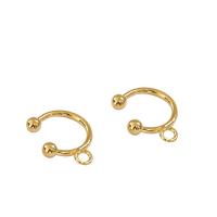 Messing Clip On Earring vinden, Letter C, gold plated, DIY, meer kleuren voor de keuze, nikkel, lood en cadmium vrij, 10x13mm, Verkocht door pair