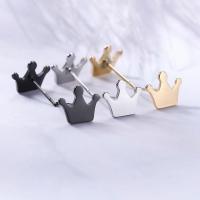 ステンレス鋼イヤリング, 304ステンレススチール, 王冠, ファッションジュエリー & 女性用, 無色, 10x8mm, 売り手 ペア