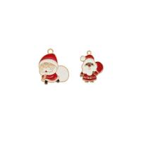 Zinc Alloy Christmas Pendants gold color plated DIY & enamel nickel lead & cadmium free Sold By Bag