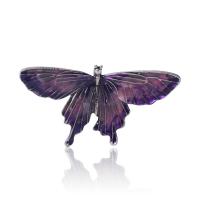 El esmalte Broche, aleación de zinc, Mariposa, chapado en color de plata, Joyería & para mujer, más colores para la opción, libre de níquel, plomo & cadmio, 68x34mm, Vendido por UD