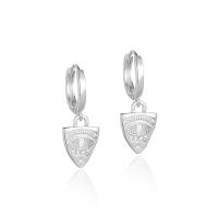 Cubic Zirconia Micro Pave Sterling Silver Náušnice, 925 Sterling Silver, micro vydláždit kubické zirkony & pro ženy, více barev na výběr, 22.17x7.72mm, Prodáno By Pair