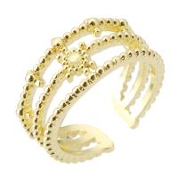 Kubieke Circonia Micro Pave Brass Ring, Messing, gold plated, mode sieraden & voor vrouw, gouden, 10mm, Maat:7, 10pC's/Lot, Verkocht door Lot