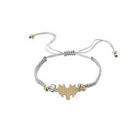 Zinklegering armbandkettingen, Zinc Alloy, met Nylon, met 6cm extender keten, gold plated, mode sieraden & voor vrouw, meer kleuren voor de keuze, 25x18mm, Lengte 17 cm, Verkocht door PC