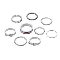 Zinklegierung Fingerring , Platinfarbe platiniert, Modeschmuck & für Frau & mit Strass, Silberfarbe, verkauft von setzen