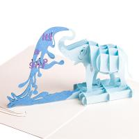 Páipéar Cárta Beannacht 3D, Eilifint, lámhdhéanta, Foldable & éifeacht 3D, 130x155mm, Díolta De réir PC