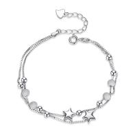 Argento Bracciali, 925 sterline d'argento, placcato platino, Doppio strato & per la donna & glassato, 190mm, Venduto da PC