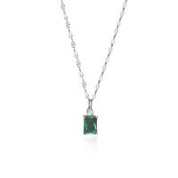 Kubieke Zircon Micro effenen Sterling zilveren ketting, 925 sterling zilver, plated, micro pave zirconia & voor vrouw, meer kleuren voor de keuze, 12.80x5.80mm, Lengte Ca 17.7 inch, Verkocht door PC