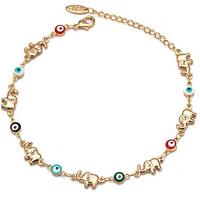 Evil Eye Jewelry Bracelet Brass gold color plated for woman & enamel multi-colored 250mm Sold By PC