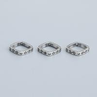 925 Sterling Zilver Frame kraal, Rhombus, Vintage & DIY, zilver, 11.50mm, Gat:Ca 1mm, Binnendiameter:Ca 9mm, Verkocht door PC