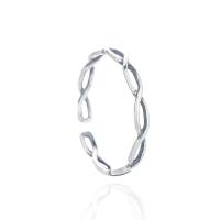 Sterling Silver Jewelry Finger Ring, 925 argento sterlina, placcato color platino, Regolabile & per la donna & cavo, Venduto da PC