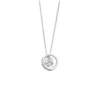 Kubieke Zircon Micro effenen Sterling zilveren ketting, 925 Sterling Zilver, met 1.96 inch extender keten, platinum plated, micro pave zirconia & voor vrouw, Lengte Ca 15.74 inch, Verkocht door PC