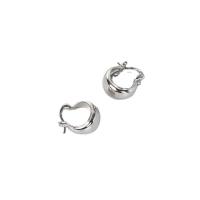 925 Sterling Silver Bänd tillbaka Örhänge, platina pläterad, för kvinna, 8.80x13.70mm, Säljs av Par