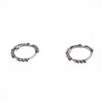 plata de ley 925 Anilla Aro Pendiente, Donut, chapado en color de platina, para mujer, 12mm, Vendido por Par