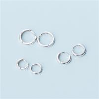 925 Sterling Silver Huggie Hoop Earring, Donut, dath platanam plátáilte, méid éagsúla do rogha & do bhean, Díolta De réir Péire