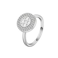 Kubische Zro2-Micro Pave Messingring, Messing, rund, plattiert, Micro pave Zirkonia & für Frau, keine, frei von Nickel, Blei & Kadmium, 12mm, Größe:10.5, verkauft von PC