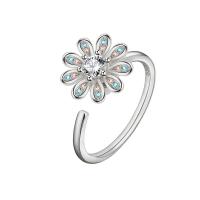 Kubisk Circonia Micro bane messing Ring, Flower, forgyldt, Micro Pave cubic zirconia & for kvinde, flere farver til valg, nikkel, bly & cadmium fri, 12mm, Størrelse:10.5, Solgt af PC